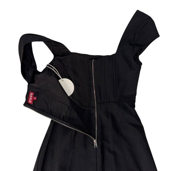 NEW NWT Staud Lotus Black Corset Maxi Dress Size 00 - Picture 7 of 13